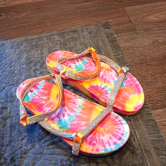 Madden Girl M Royal Sandals Tie Dye Bling  Womens Size 4 - Picture 1 of 5
